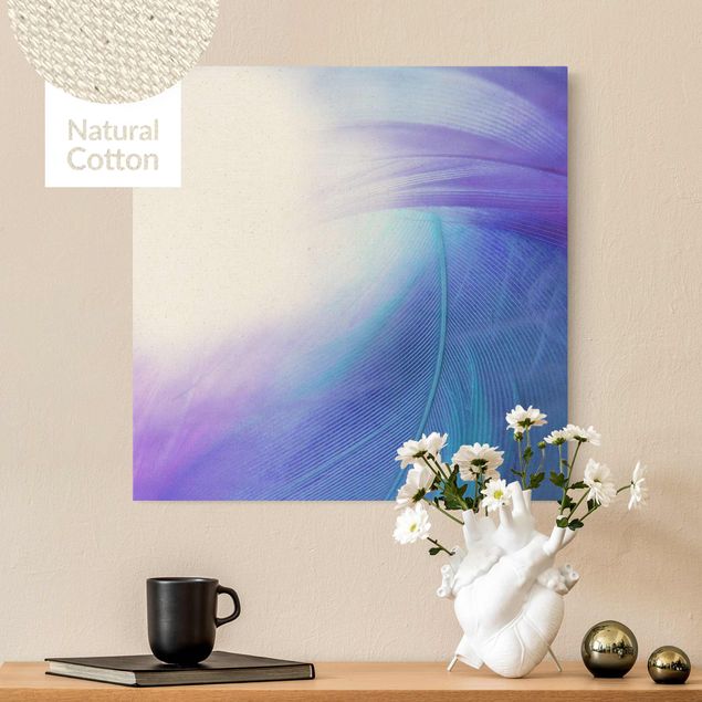Natural canvas print - Illusion Dream Feather - Square 1:1