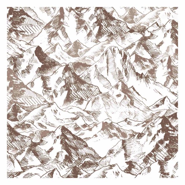 Wallpaper - Illustration Mountain Landscape Sepia
