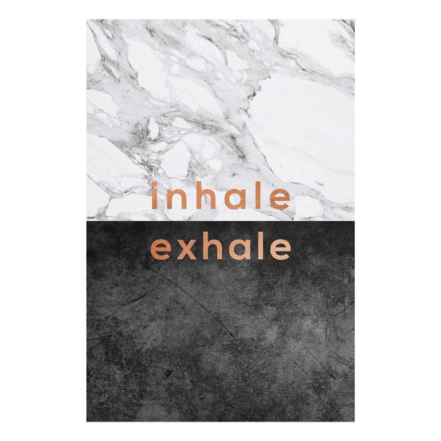 Glass print - Inhale Exhale Copper And Marble
