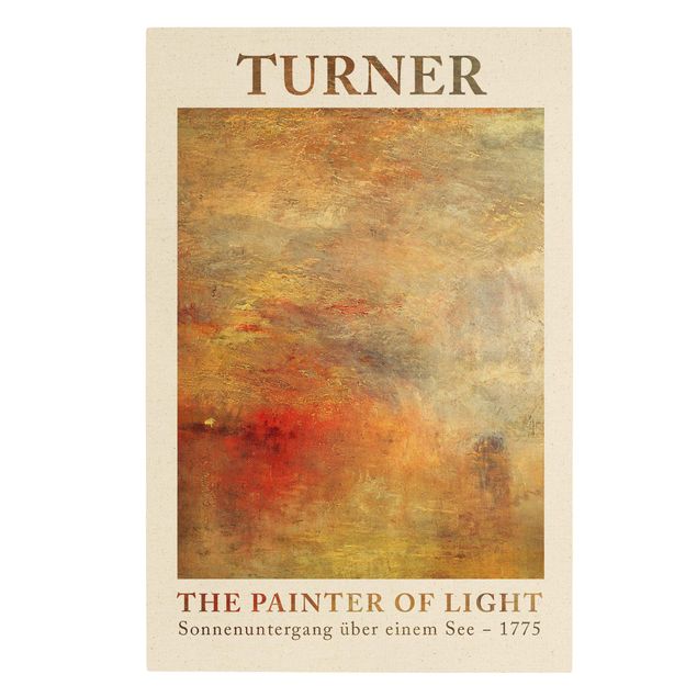 Natural canvas print - Joseph Mallord William Turner - Sunset At The Lake  - Museum Edition - Portrait format 2:3
