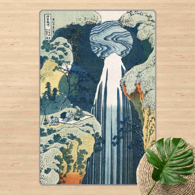 Blue rugs Katsushika Hokusai – The Waterfall Of Amida