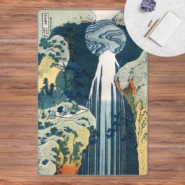 Nature rugs Katsushika Hokusai – The Waterfall Of Amida