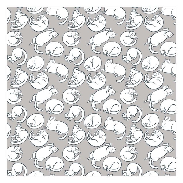 Wallpaper - Cat Pattern In Grey