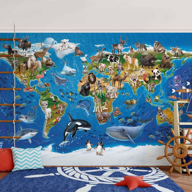 Wallpapers Animal Club International - World Map With Animals