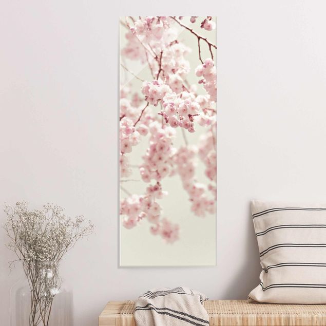 Glas Magnetboard Dancing Cherry Blossoms