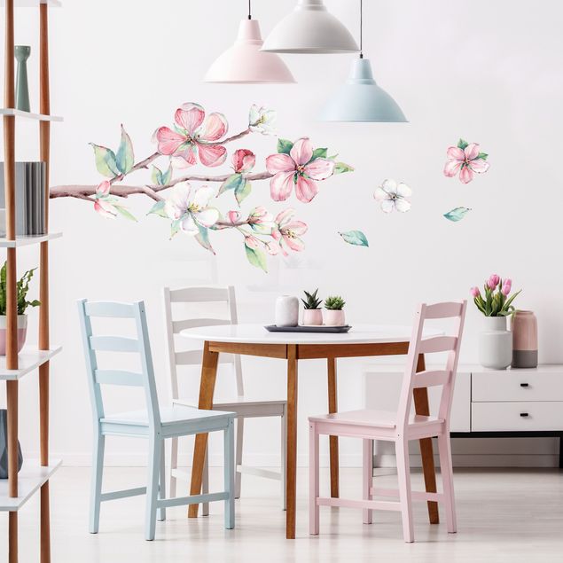 Wall art stickers Cherry blossom branch watercolor