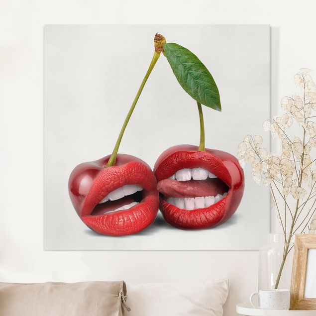 Print on canvas - Cherry Lips