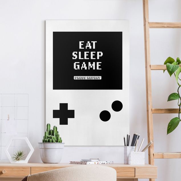 Canvas print - Classical Gaming Console Eat Sleep Game Press Repeat