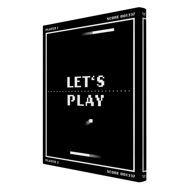 Canvas print - Classical Video Game In Black And White Let's Play
