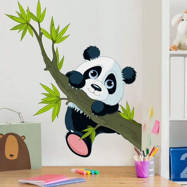 Jungle theme wall stickers Climbing panda