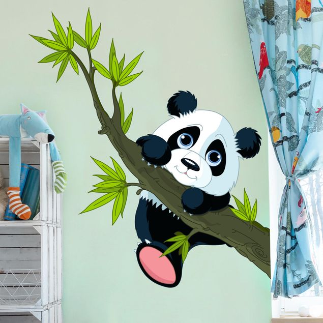 Autocolantes de parede pandas Climbing panda