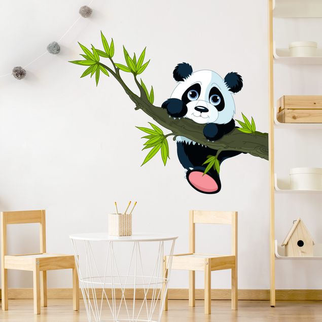Wall decal forest Climbing panda
