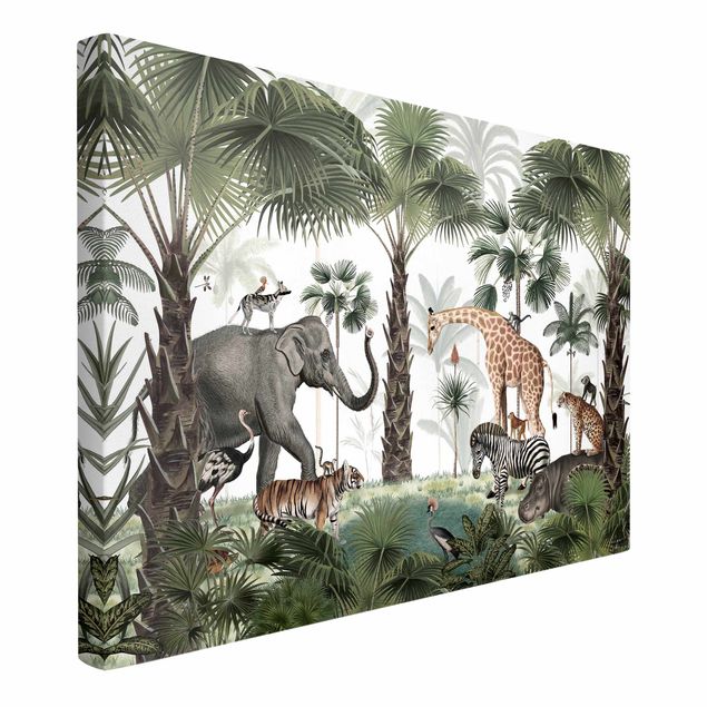 Print on canvas - Kingdom of the jungle animals - Landscape format 3:2
