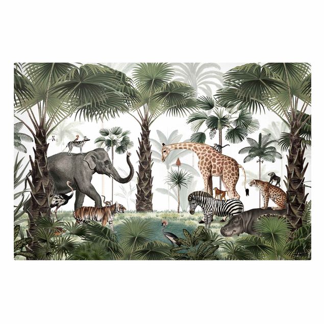 Print on canvas - Kingdom of the jungle animals - Landscape format 3:2