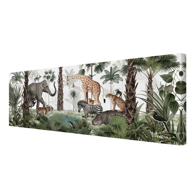 Print on canvas - Kingdom of the jungle animals - Panorama 3:1