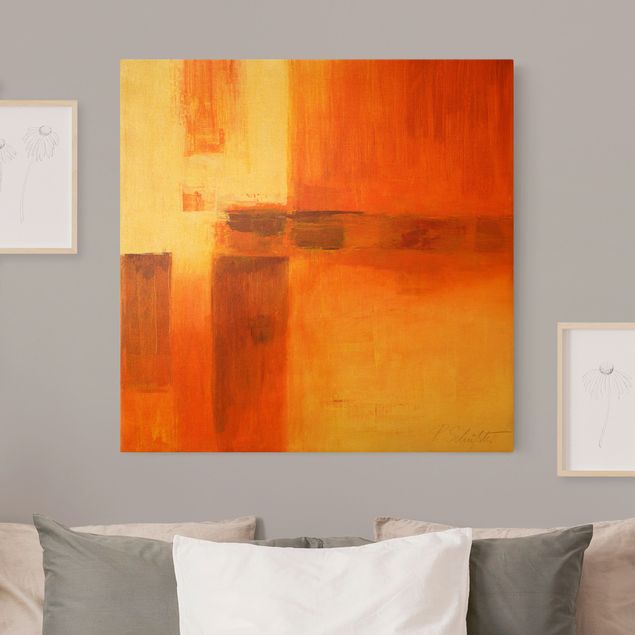 Print on canvas - Composition In Orange And Brown 01
