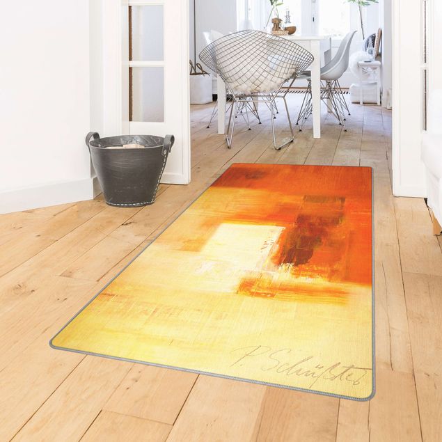 Modern rugs Composition In Orange And Brown 03