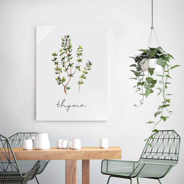 Glass print - Herbs Illustration Thyme