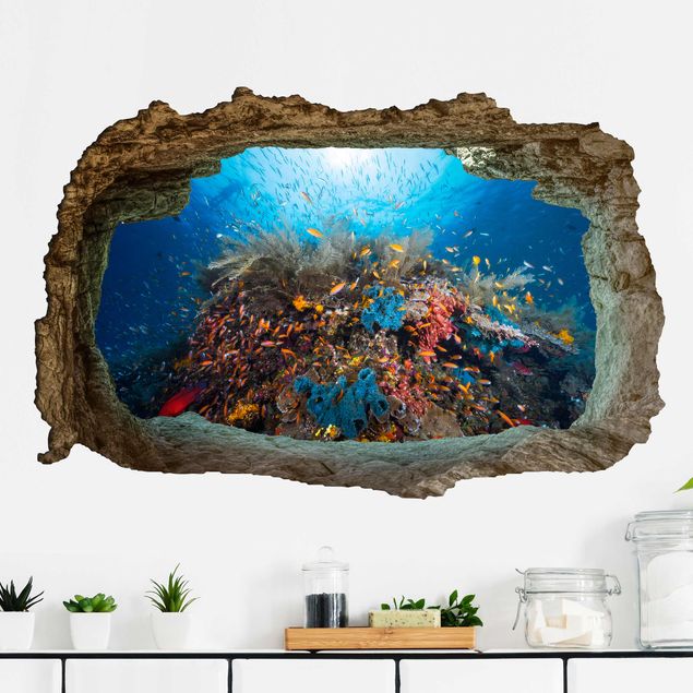 3d wallpaper sticker 3D lagoon underwater