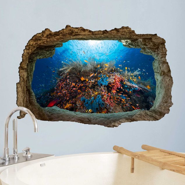 Wall decal 3D lagoon underwater