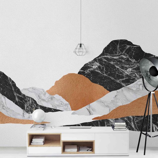 Walpaper - Landscape In Marble And Copper II