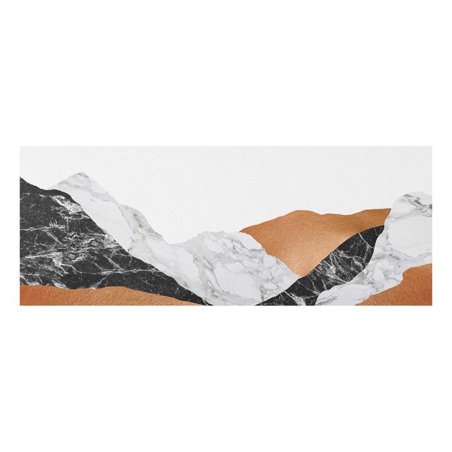 Glass print - Landscape In Marble And Copper