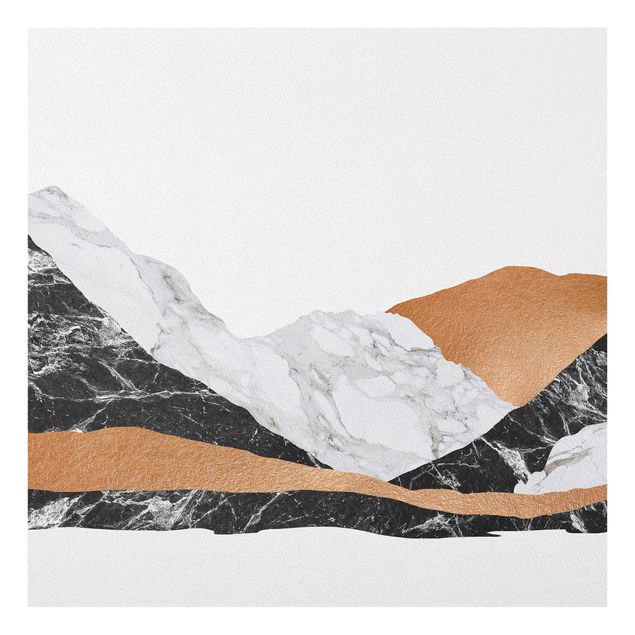 Glass print - Landscape In Marble And Copper
