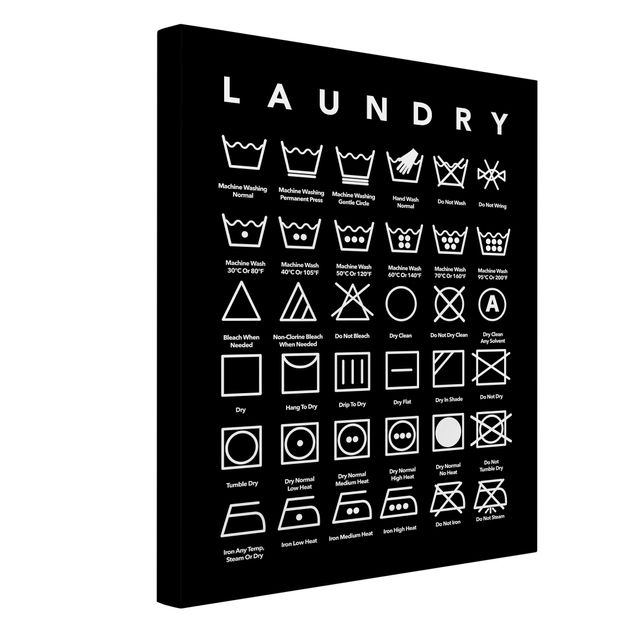 Canvas print - Laundry Symbols Black And White