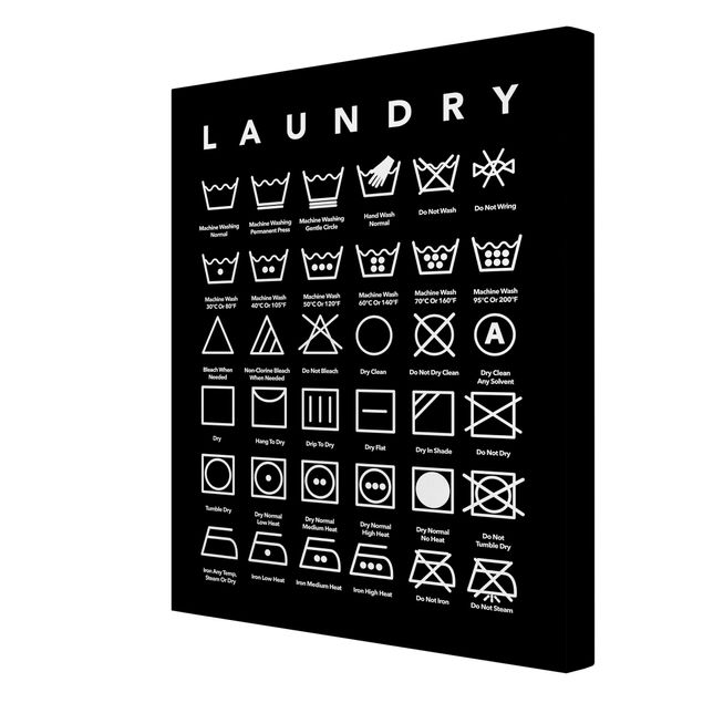 Canvas print - Laundry Symbols Black And White