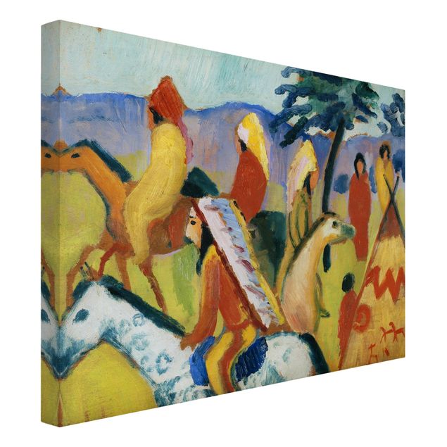 Print on canvas - August Macke - Riding Indians