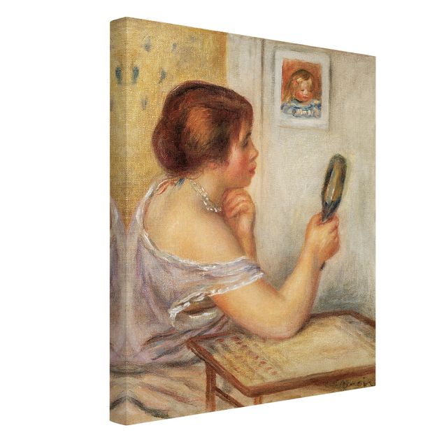Print on canvas - Auguste Renoir - Gabrielle holding a Mirror or Marie Dupuis holding a Mirror with a Portrait of Coco