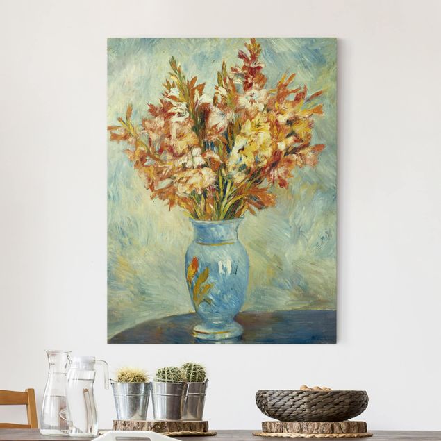 Print on canvas - Auguste Renoir - Gladiolas in a Blue Vase