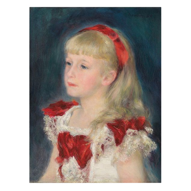 Print on canvas - Auguste Renoir - Mademoiselle Grimprel with red Ribbon