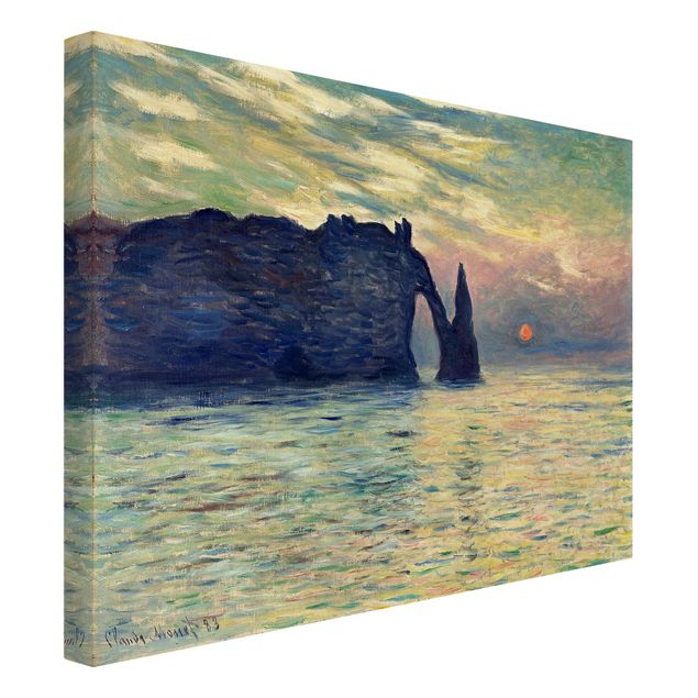 Print on canvas - Claude Monet - The Cliff, Étretat, Sunset