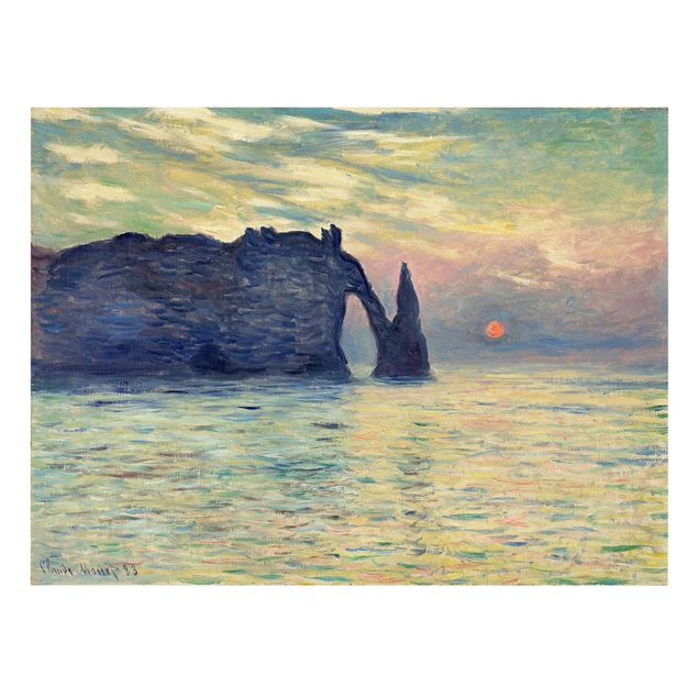 Print on canvas - Claude Monet - The Cliff, Étretat, Sunset
