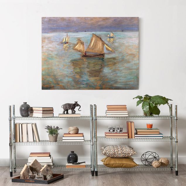 Print on canvas - Claude Monet - Fishing Boats Near Pourville