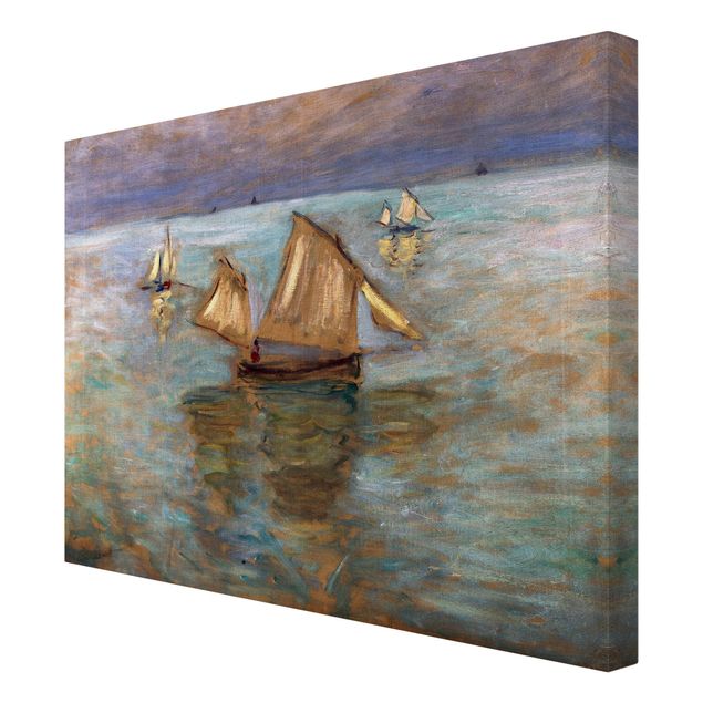 Print on canvas - Claude Monet - Fishing Boats Near Pourville