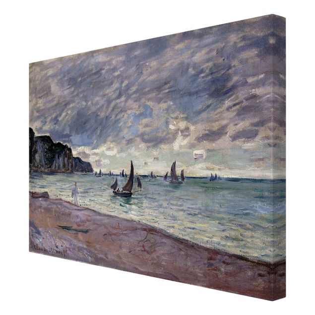 Print on canvas - Claude Monet - Fishing Boats In Front Of The Beach And Cliffs Of Pourville