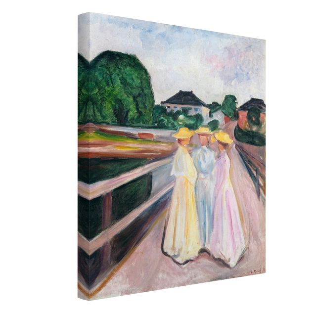 Print on canvas - Edvard Munch - Three Girls on the Bridge