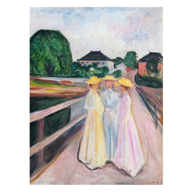 Print on canvas - Edvard Munch - Three Girls on the Bridge