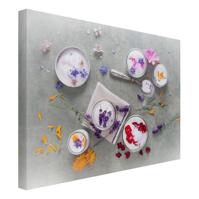 Print on canvas - Edible Flowers With Lavender Sugar