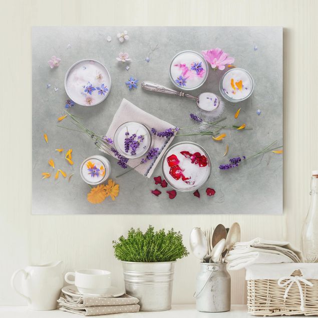 Print on canvas - Edible Flowers With Lavender Sugar