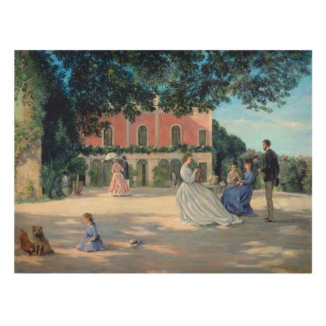Print on canvas - Frédéric Bazille - Family Reunion On The Terrace At Meric