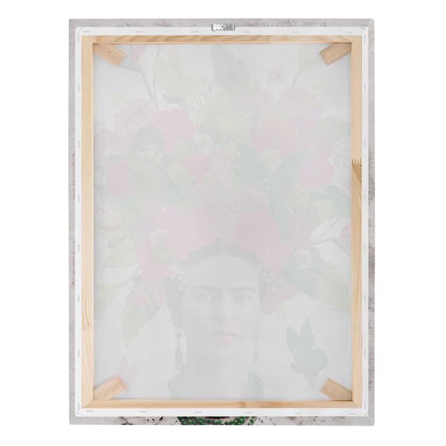 Print on canvas - Frida Kahlo - Flower Portrait