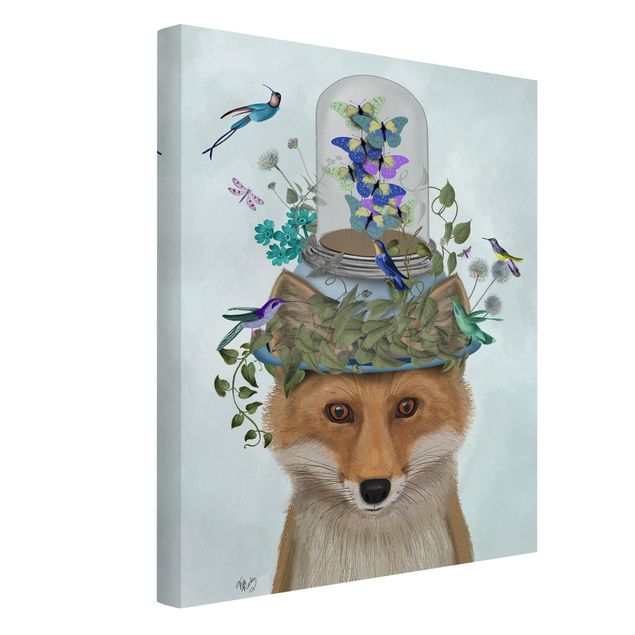 Print on canvas - Fox With Butterfly Shut