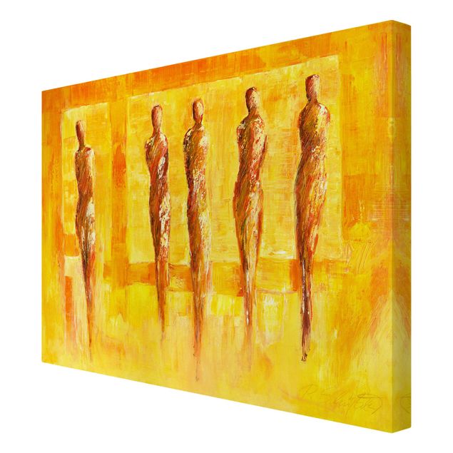 Print on canvas - Five Figures In Yellow