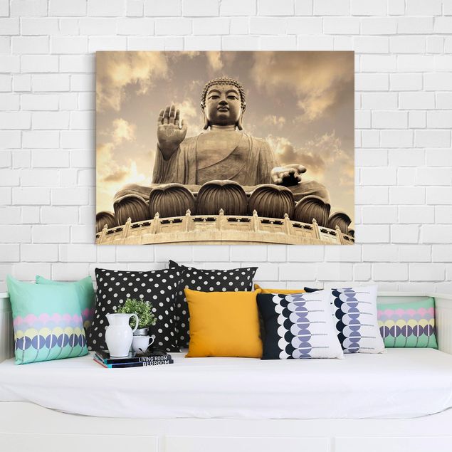 Print on canvas - Big Buddha Sepia
