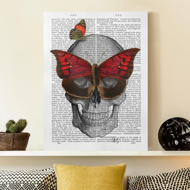 Print on canvas - Scary Reading - Butterfly Mask