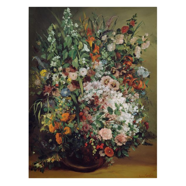 Print on canvas - Gustave Courbet - Bouquet of Flowers in a Vase
