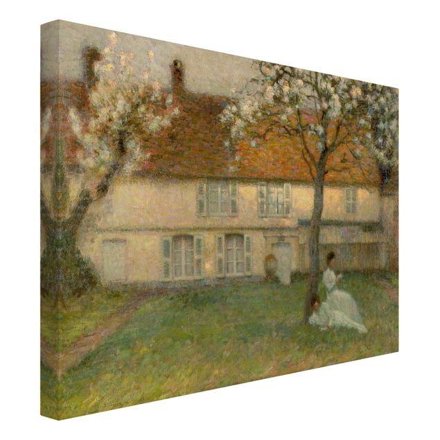 Print on canvas - Henri Le Sidaner - Flowering Trees In Gerberoy